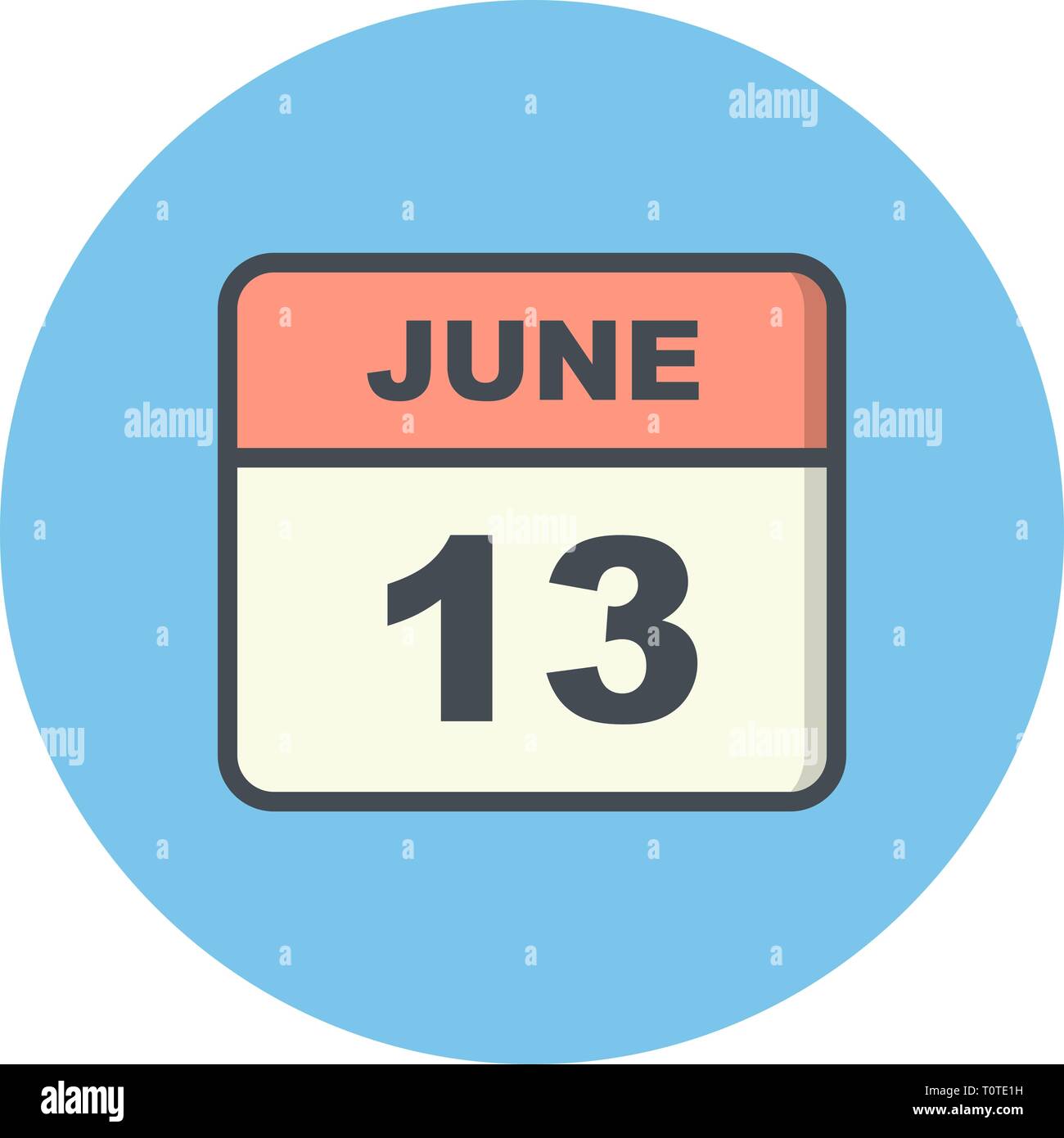 June 13th Date on a Single Day Calendar Stock Photo - Alamy