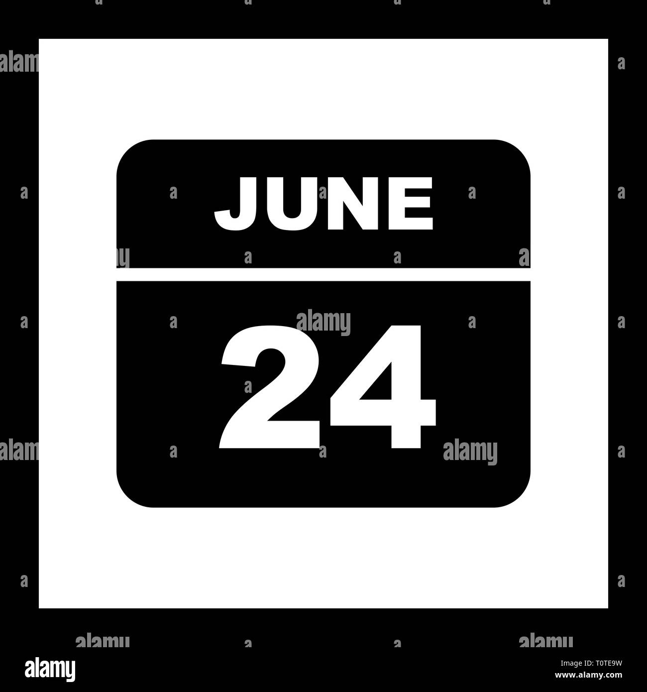 June 24th Date on a Single Day Calendar Stock Photo Alamy
