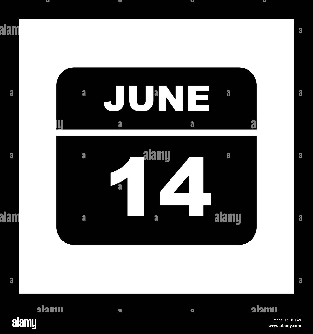 June 14th Date on a Single Day Calendar Stock Photo Alamy