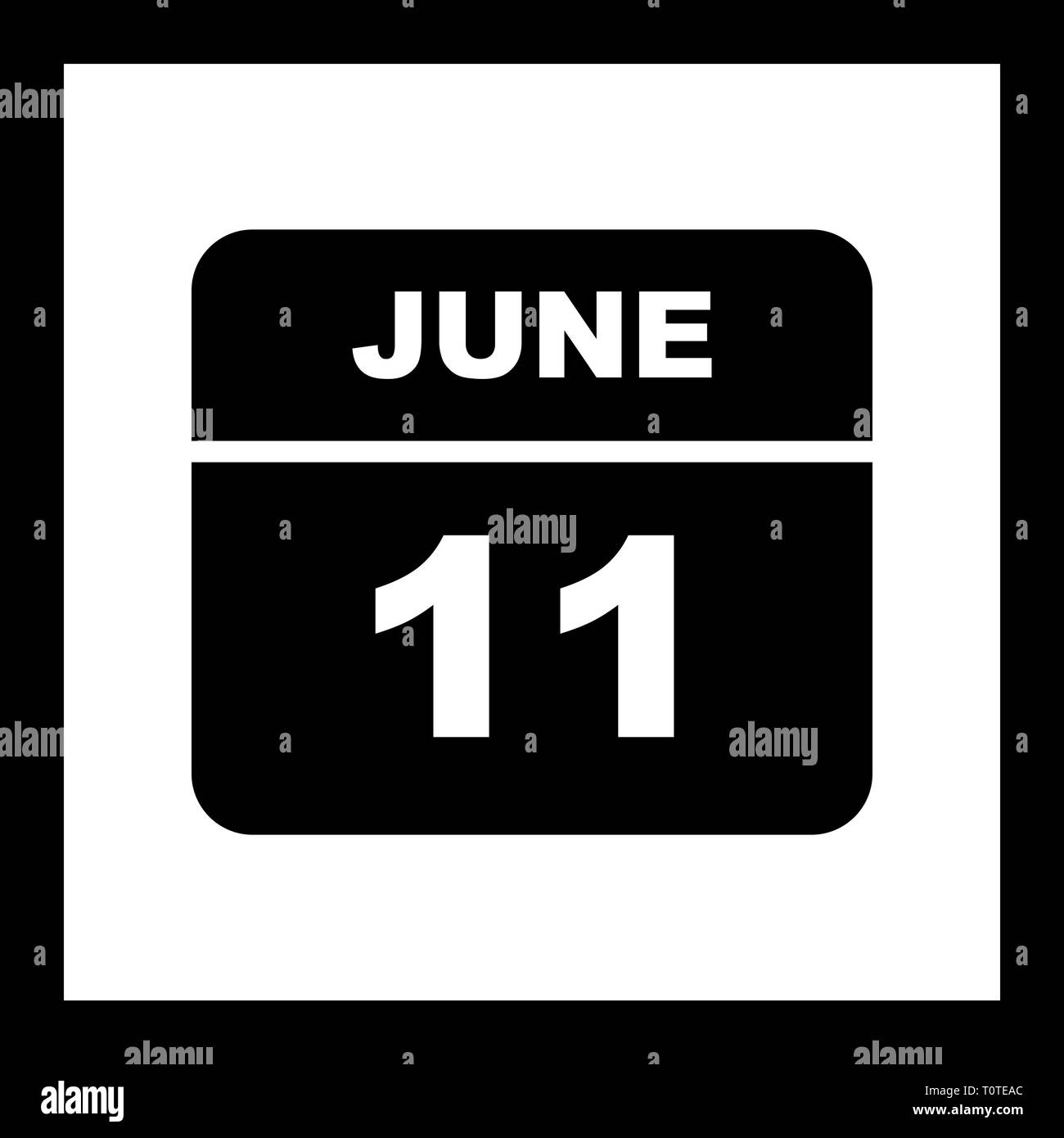 June 11th Date on a Single Day Calendar Stock Photo Alamy