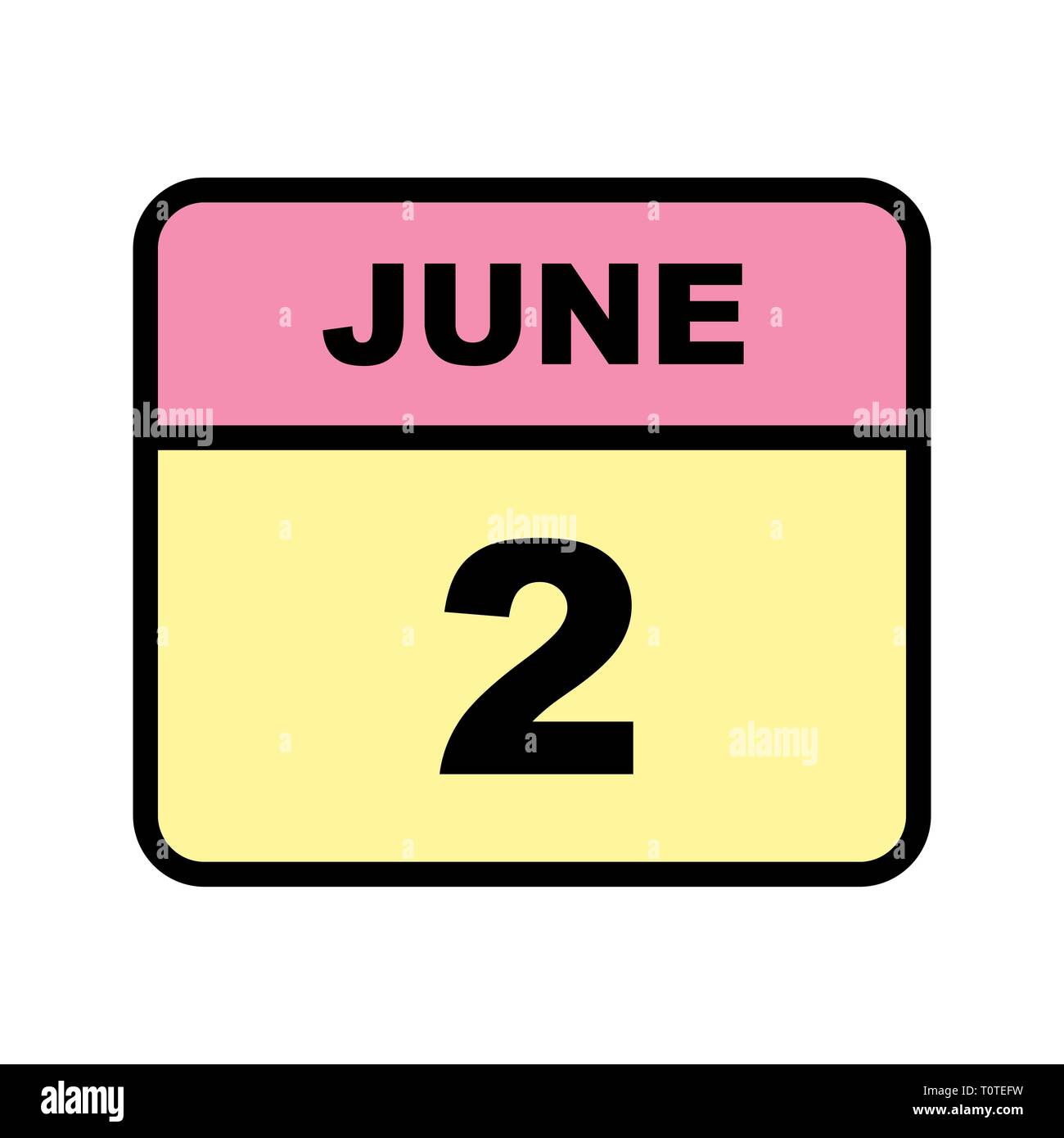 June 2nd Date on a Single Day Calendar Stock Photo Alamy