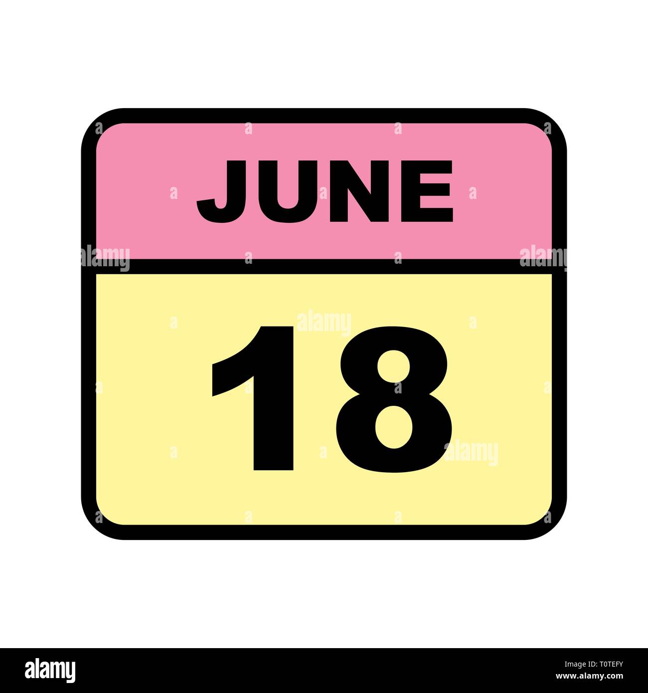 June 18th Date on a Single Day Calendar Stock Photo Alamy