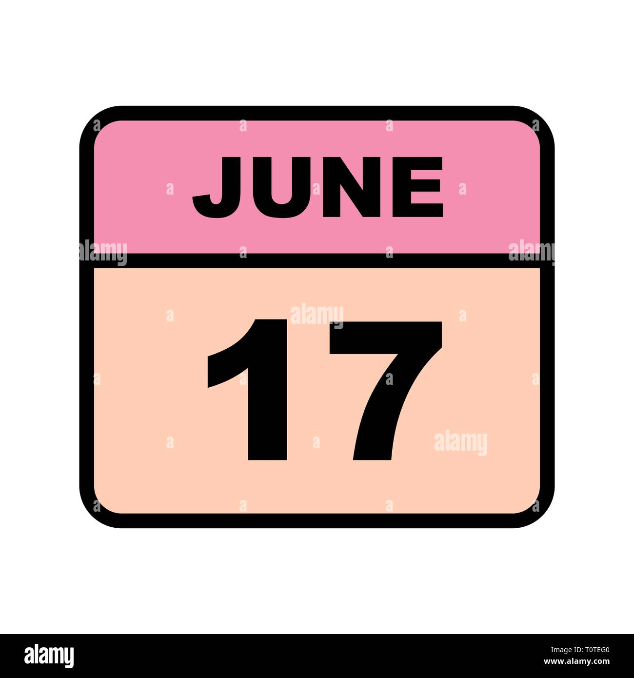 June 17th Date on a Single Day Calendar Stock Photo Alamy