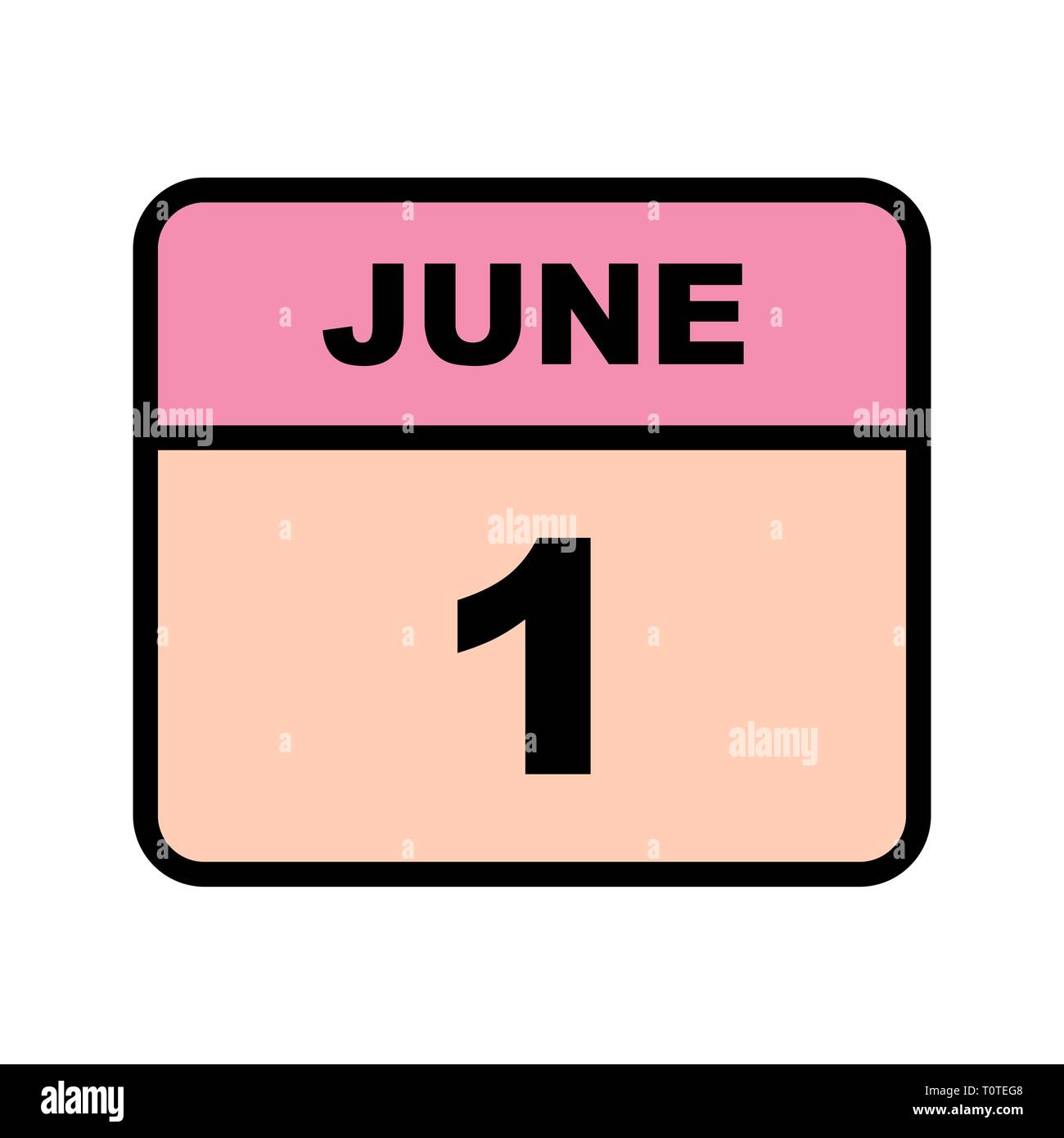 June 1st Date on a Single Day Calendar Stock Photo - Alamy