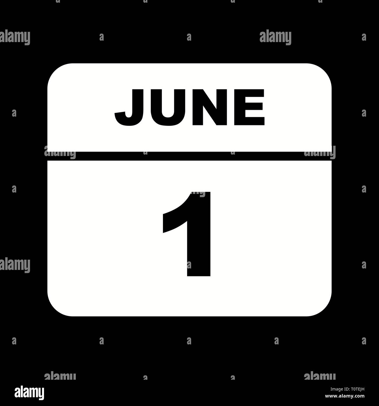 June 1st Date on a Single Day Calendar Stock Photo Alamy