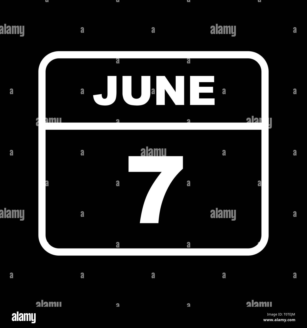 June 7th Date on a Single Day Calendar Stock Photo Alamy