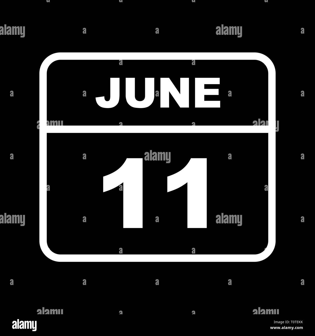 June 11th Date on a Single Day Calendar Stock Photo Alamy