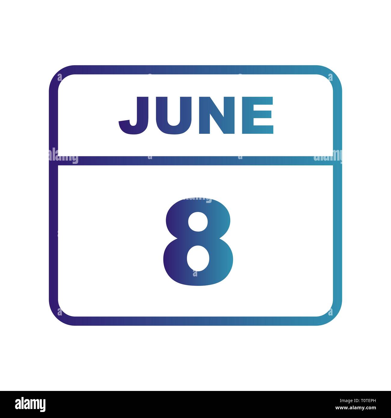 June 8th Date on a Single Day Calendar Stock Photo Alamy