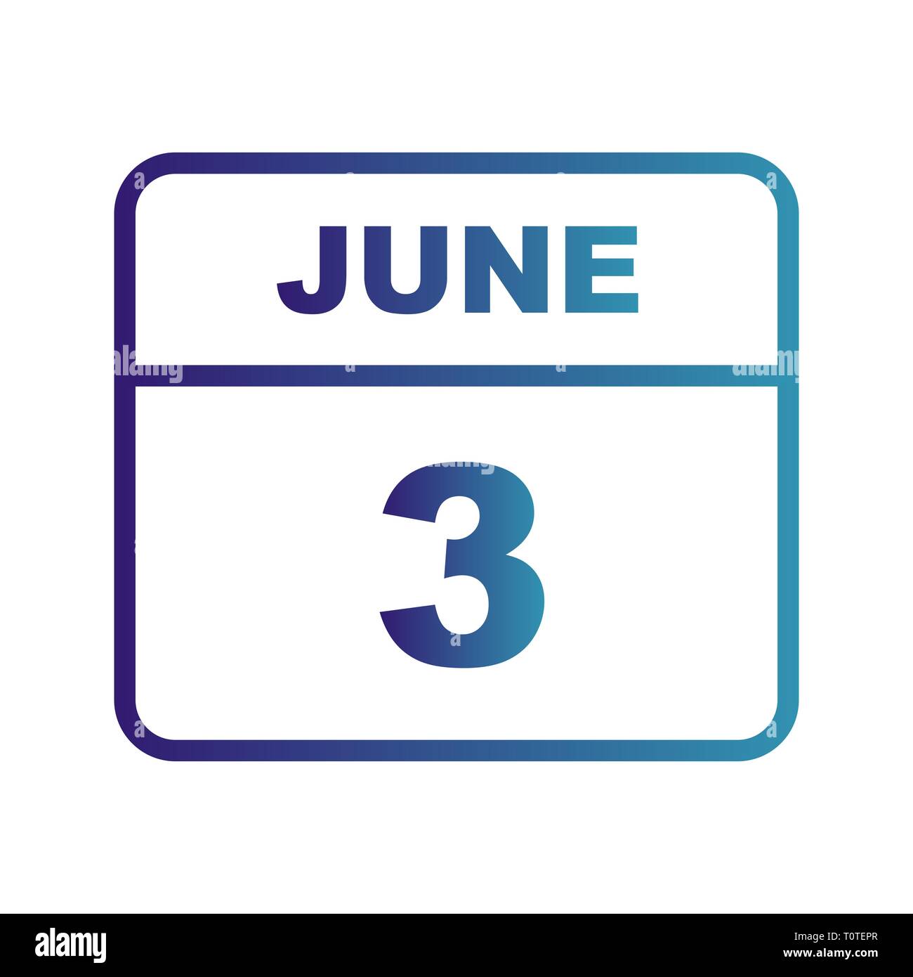 June 3rd Date on a Single Day Calendar Stock Photo - Alamy