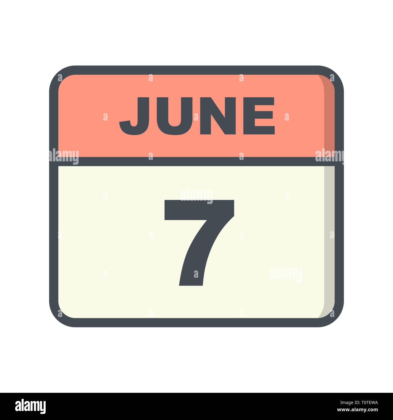 June 7th Date on a Single Day Calendar Stock Photo Alamy