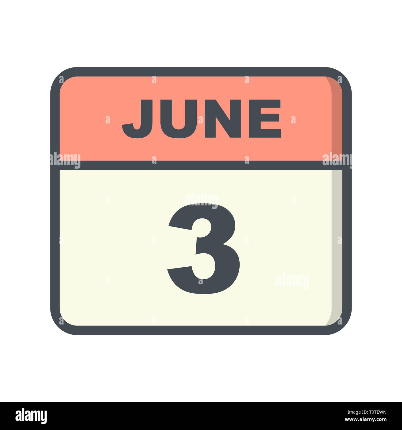 June 3rd Date on a Single Day Calendar Stock Photo Alamy