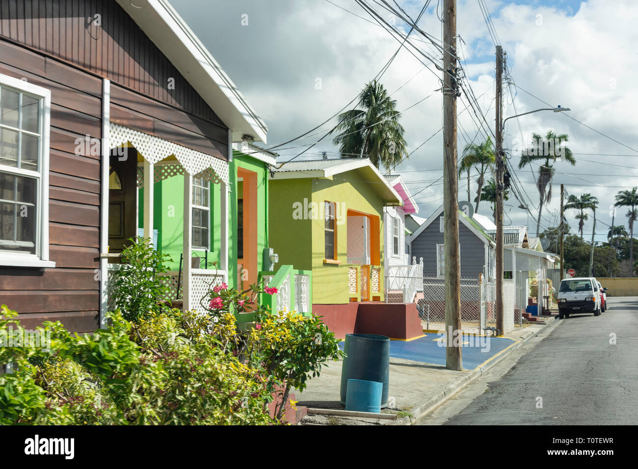 Rihanna's childhood home, Westbury New Road, Bridgetown, St Michael Parish, Barbados, Lesser Antilles, Caribbean Stock Photo