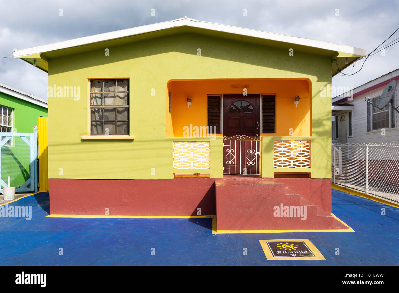 Rihanna's childhood home, Westbury New Road, Bridgetown, St Michael Parish, Barbados, Lesser Antilles, Caribbean Stock Photo