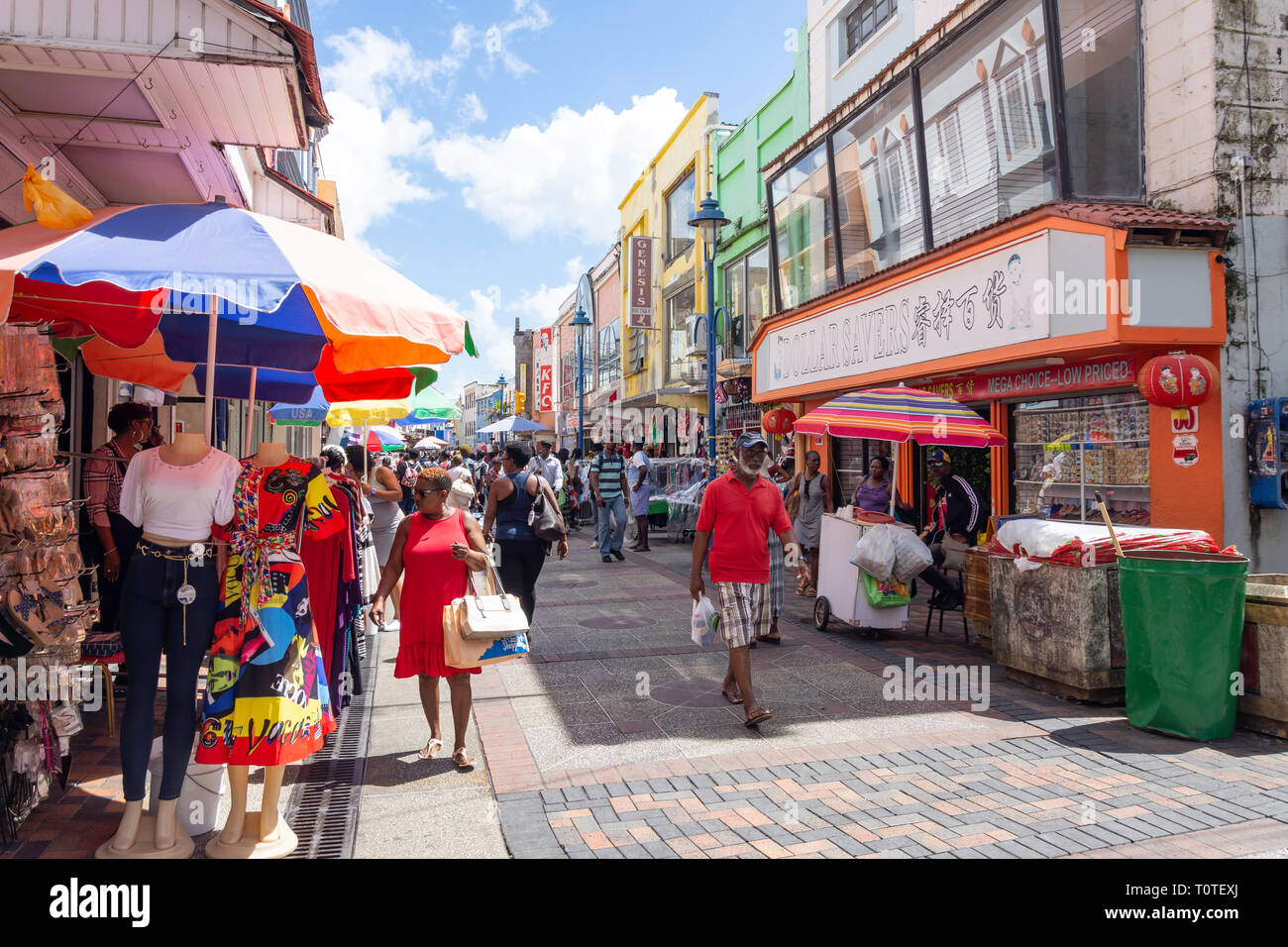 Bridgetown shopping street barbados hi-res stock photography and