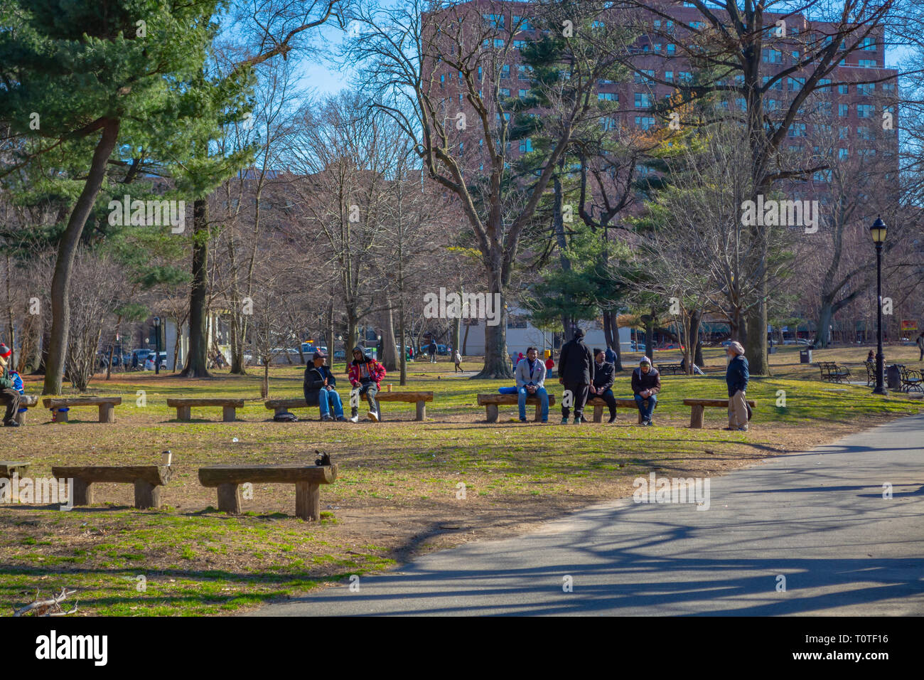 People Sitting On Park Benches Stock Photos People Sitting On