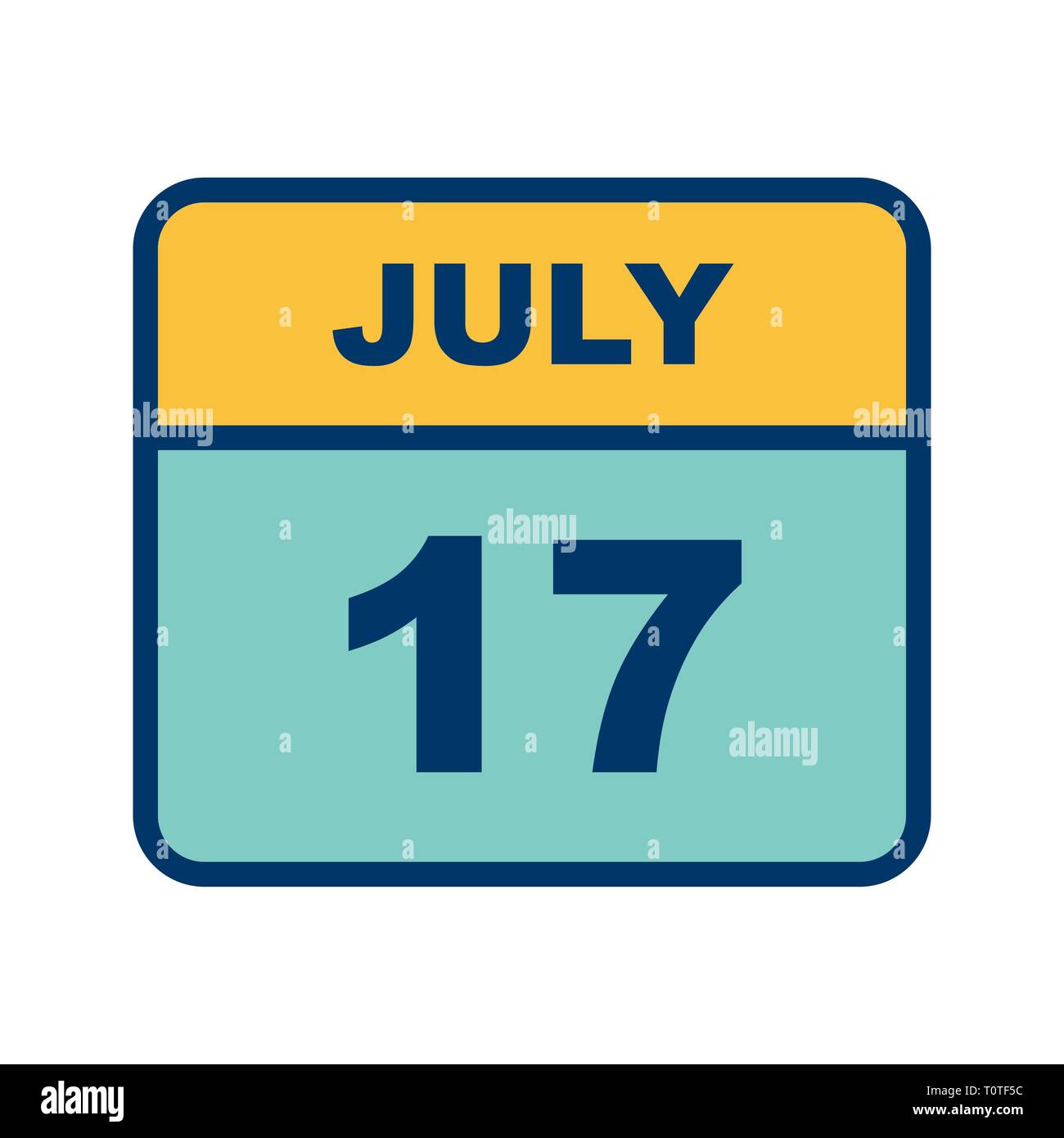 July 17th Date on a Single Day Calendar Stock Photo Alamy