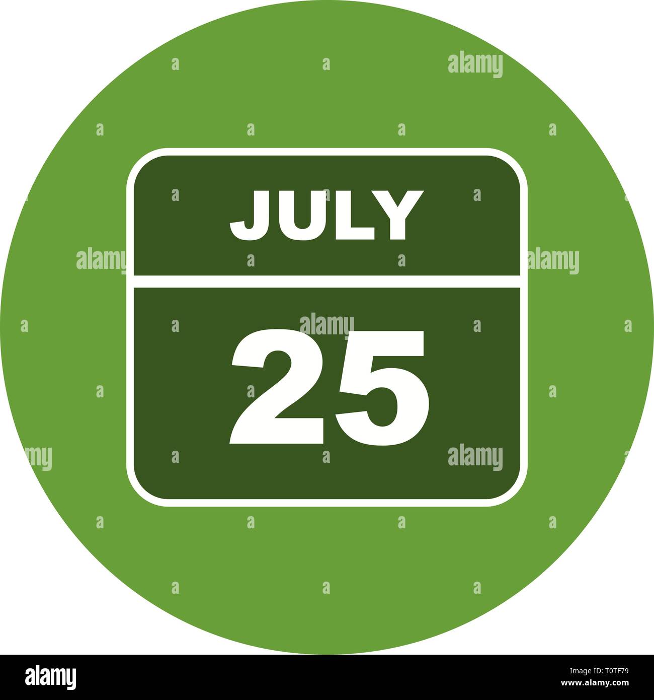 July 25th Date on a Single Day Calendar Stock Photo - Alamy