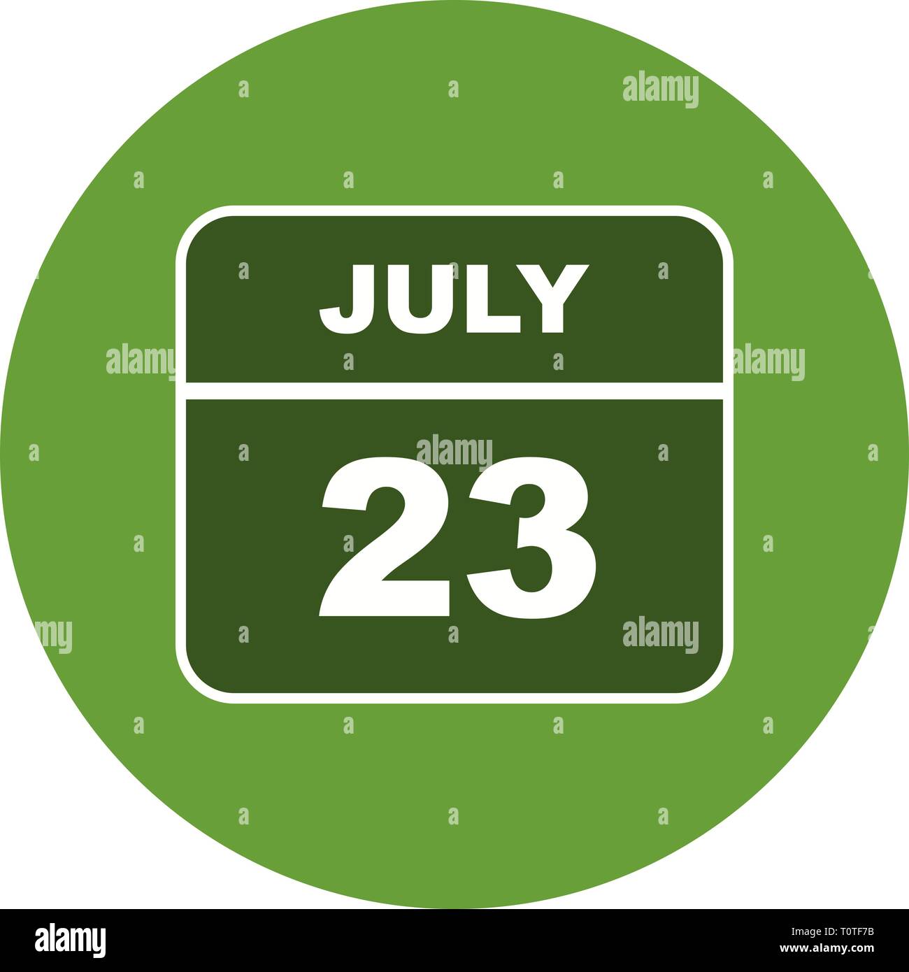 July 23rd Date on a Single Day Calendar Stock Photo Alamy