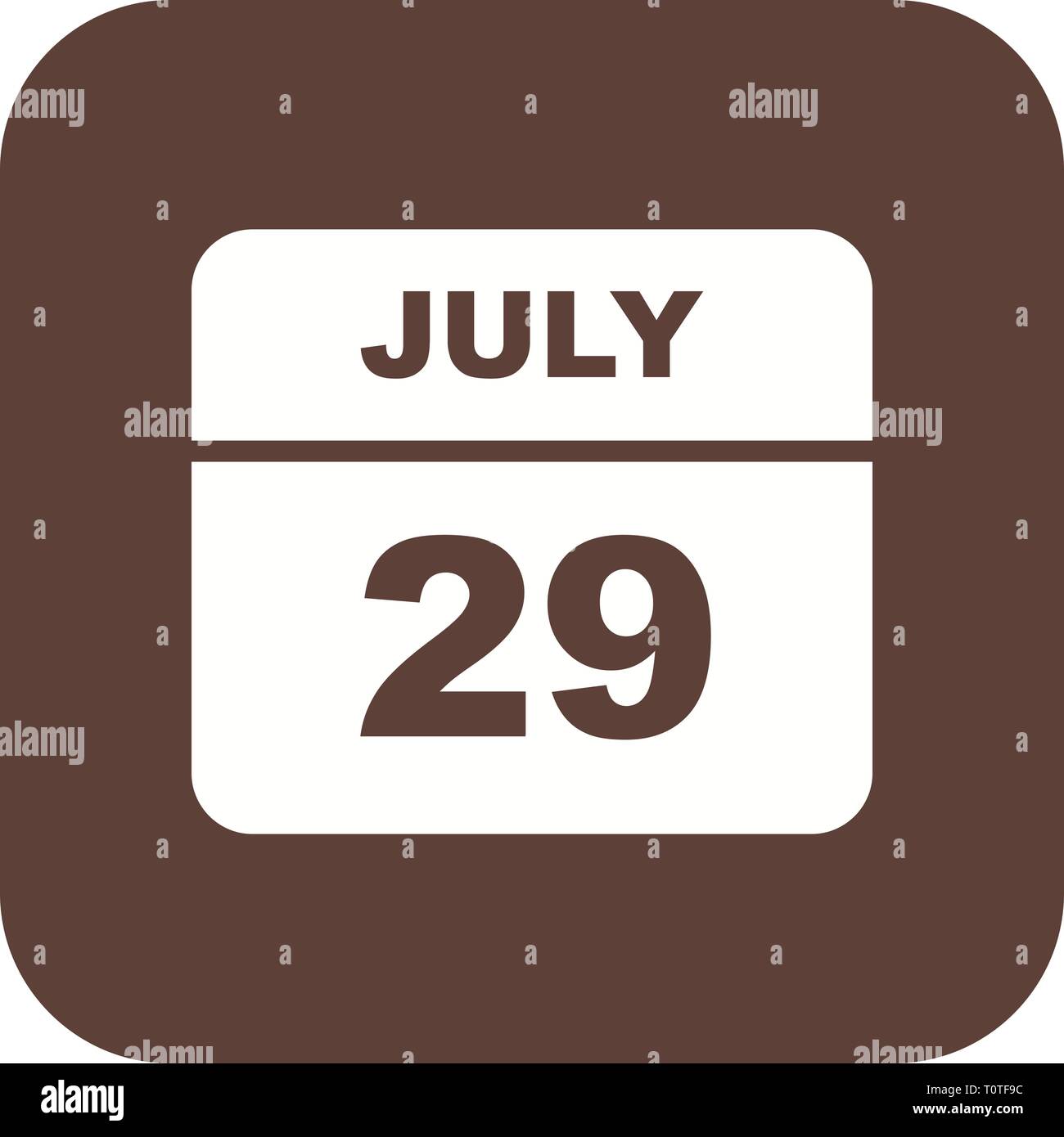 July 29th Date on a Single Day Calendar Stock Photo - Alamy