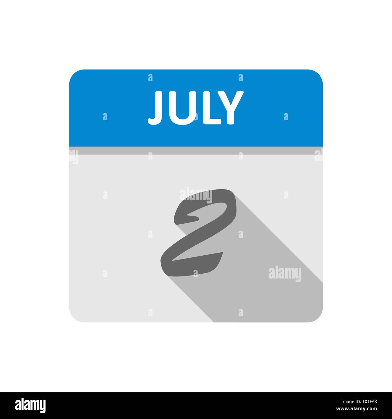 July 2nd Date on a Single Day Calendar Stock Photo Alamy