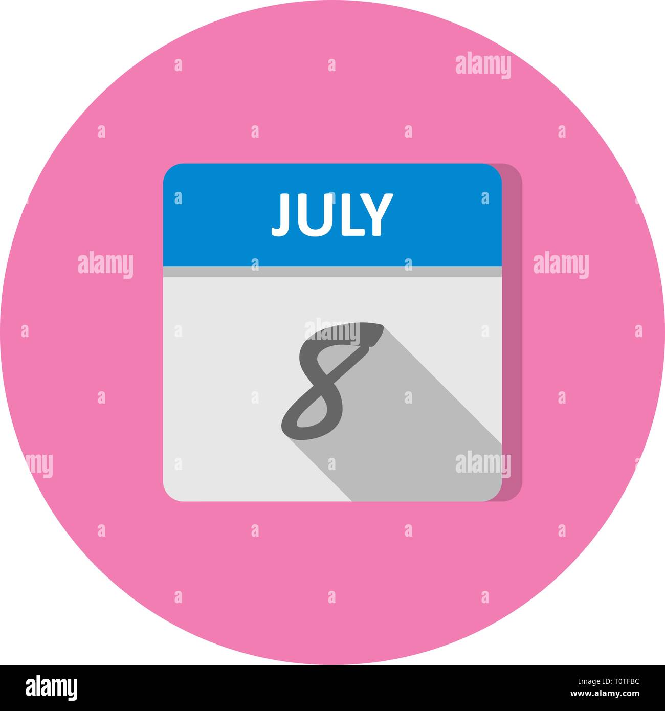 July 8th Date on a Single Day Calendar Stock Photo - Alamy