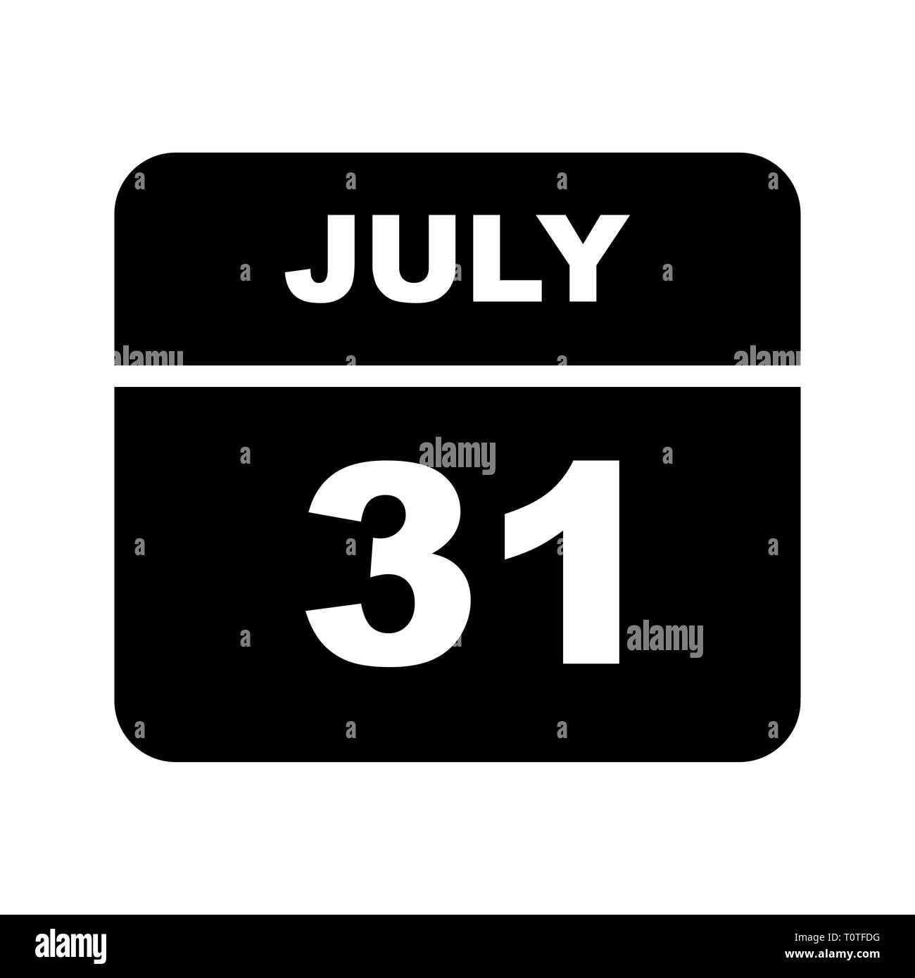 July 31st Date on a Single Day Calendar Stock Photo Alamy