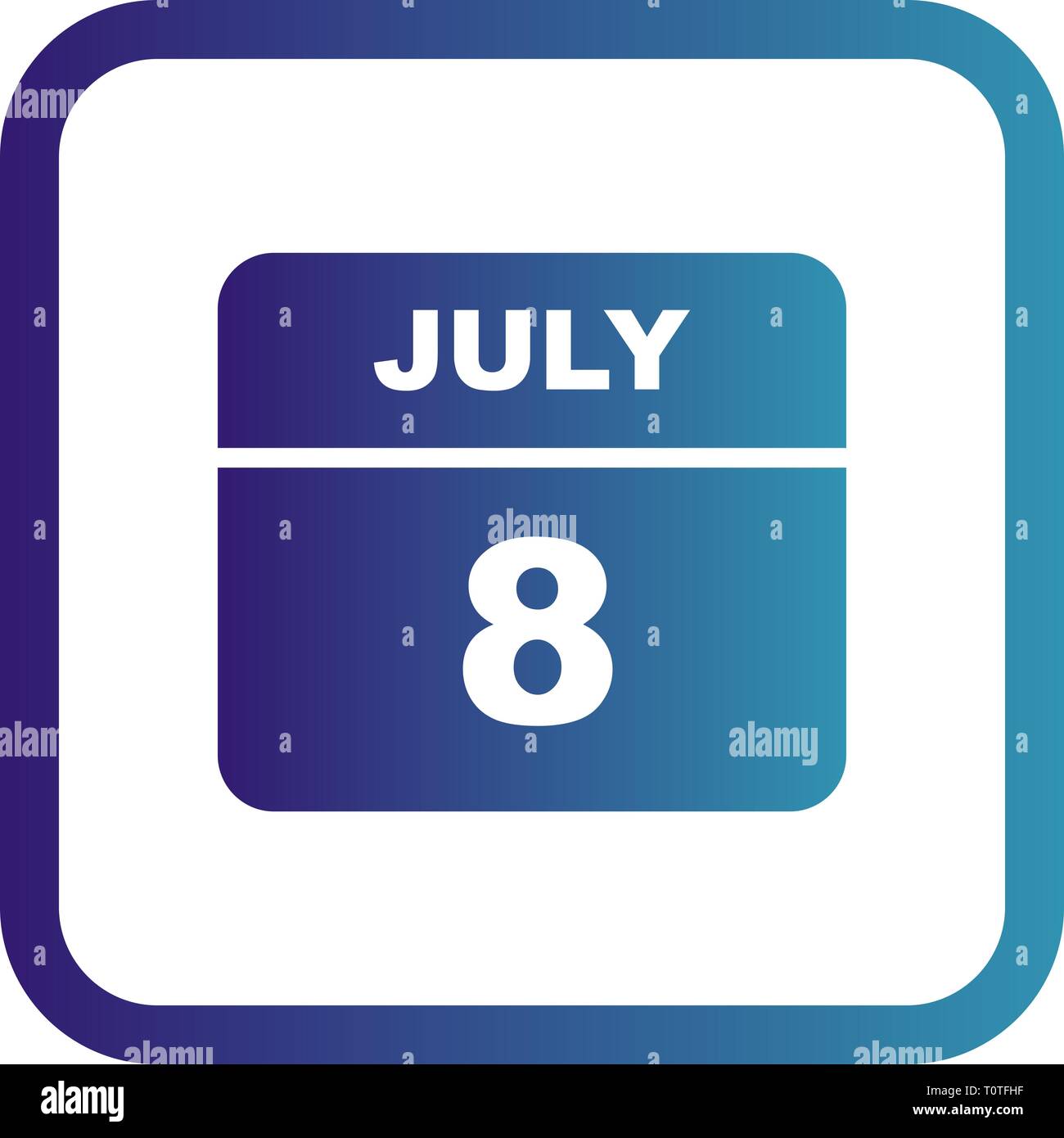 July 8th Date on a Single Day Calendar Stock Photo - Alamy