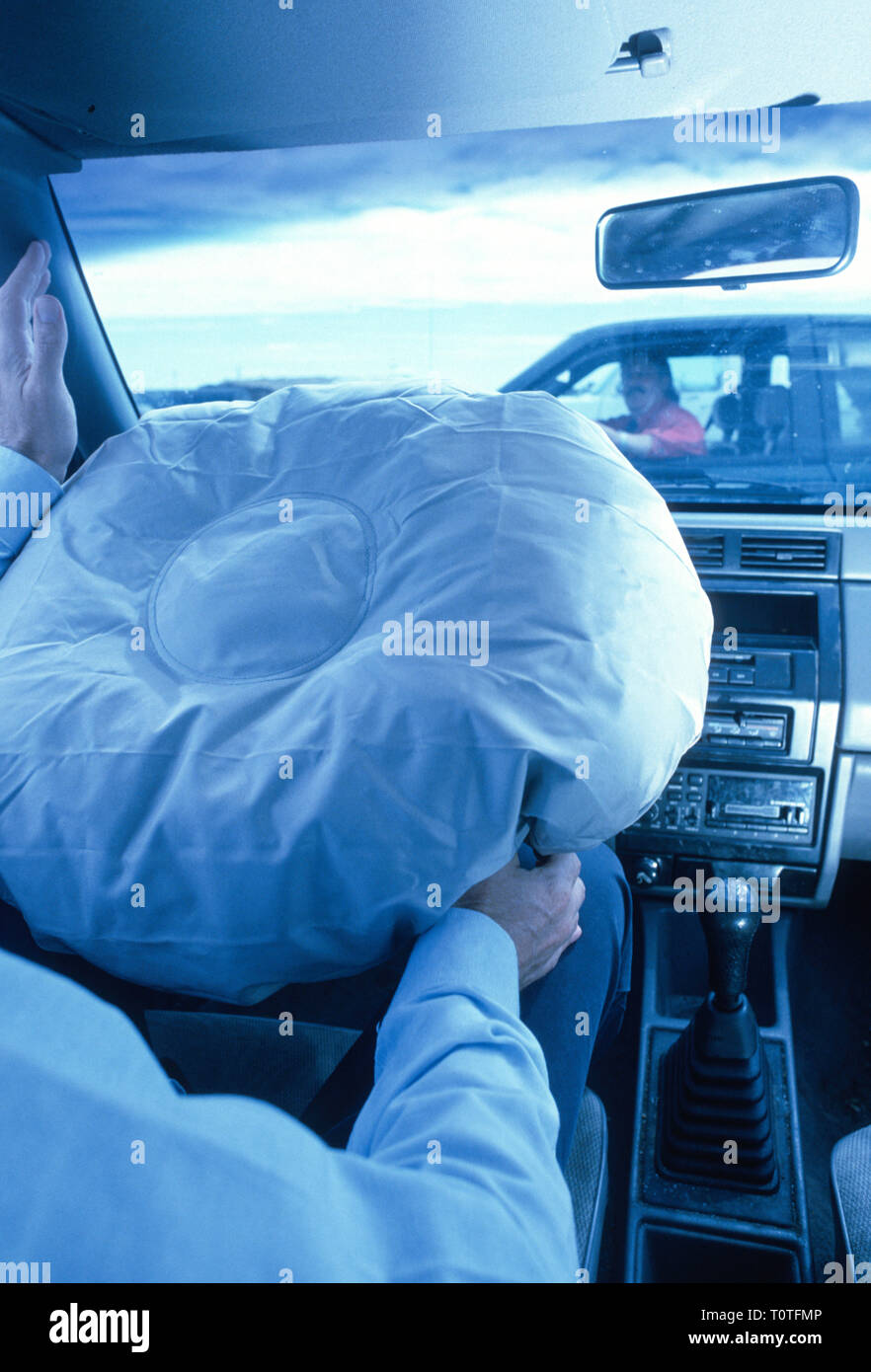 Airbag Inflates During an Accident, USA Stock Photo Alamy