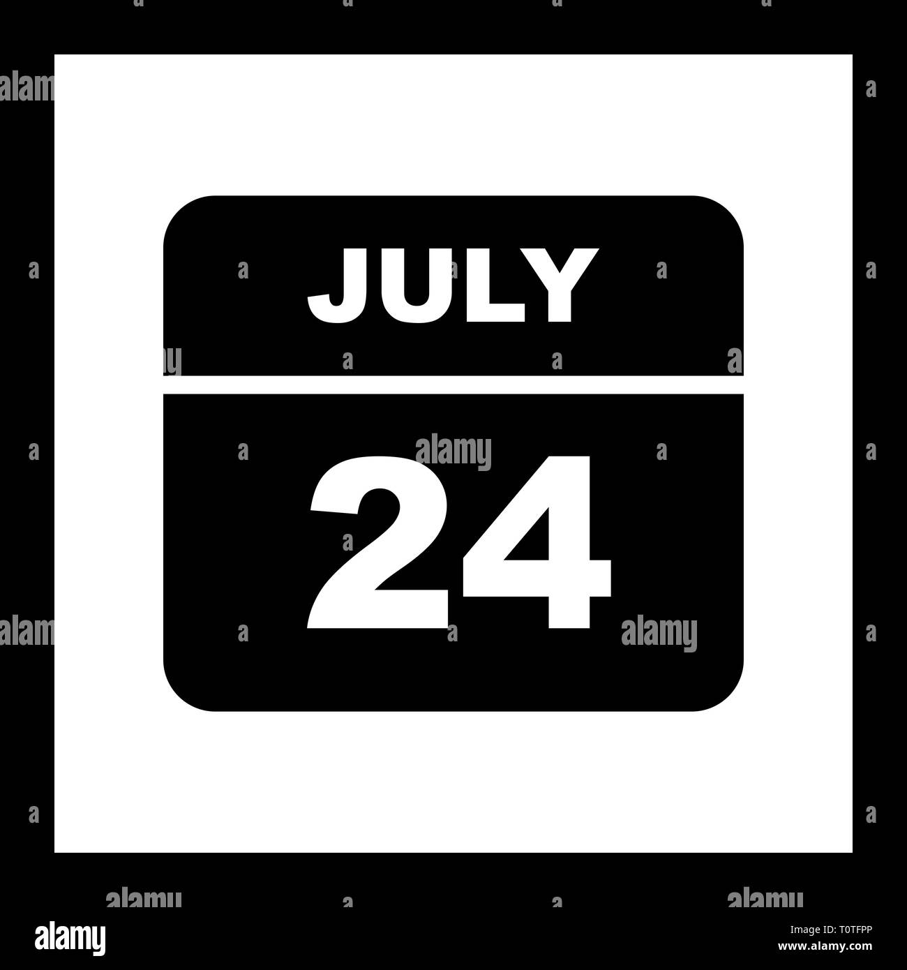 July 24th Date on a Single Day Calendar Stock Photo Alamy