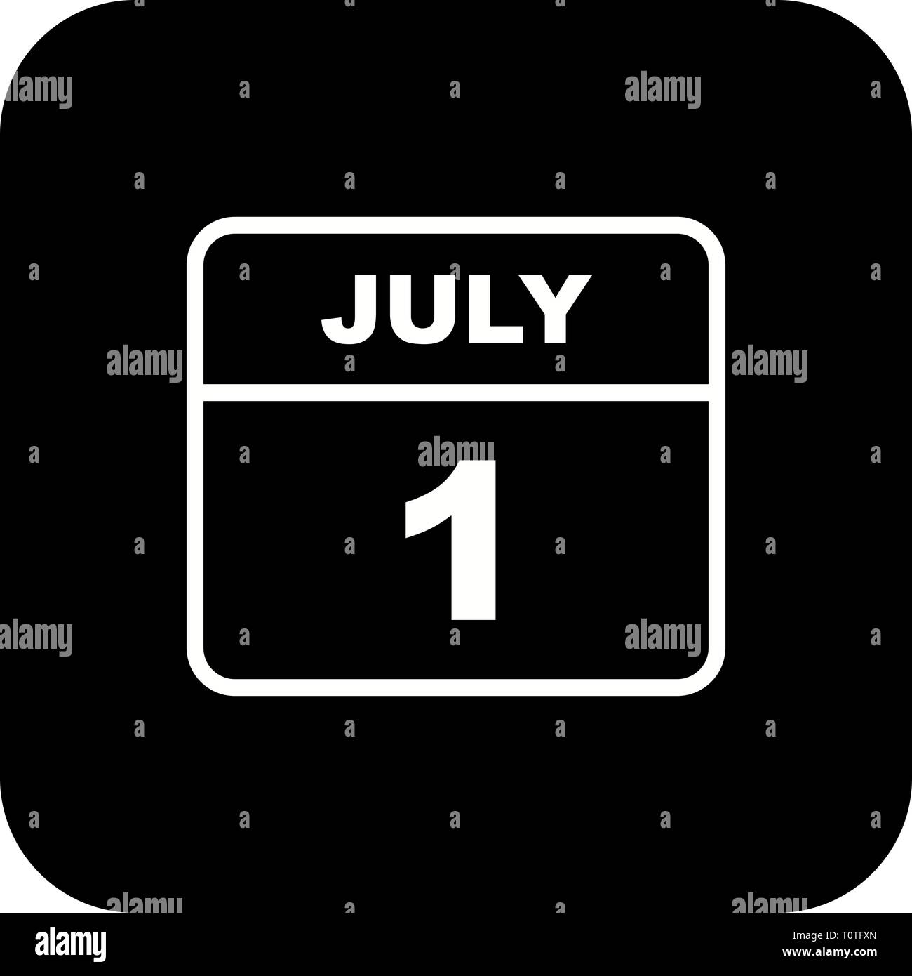 July 1st Date on a Single Day Calendar Stock Photo Alamy
