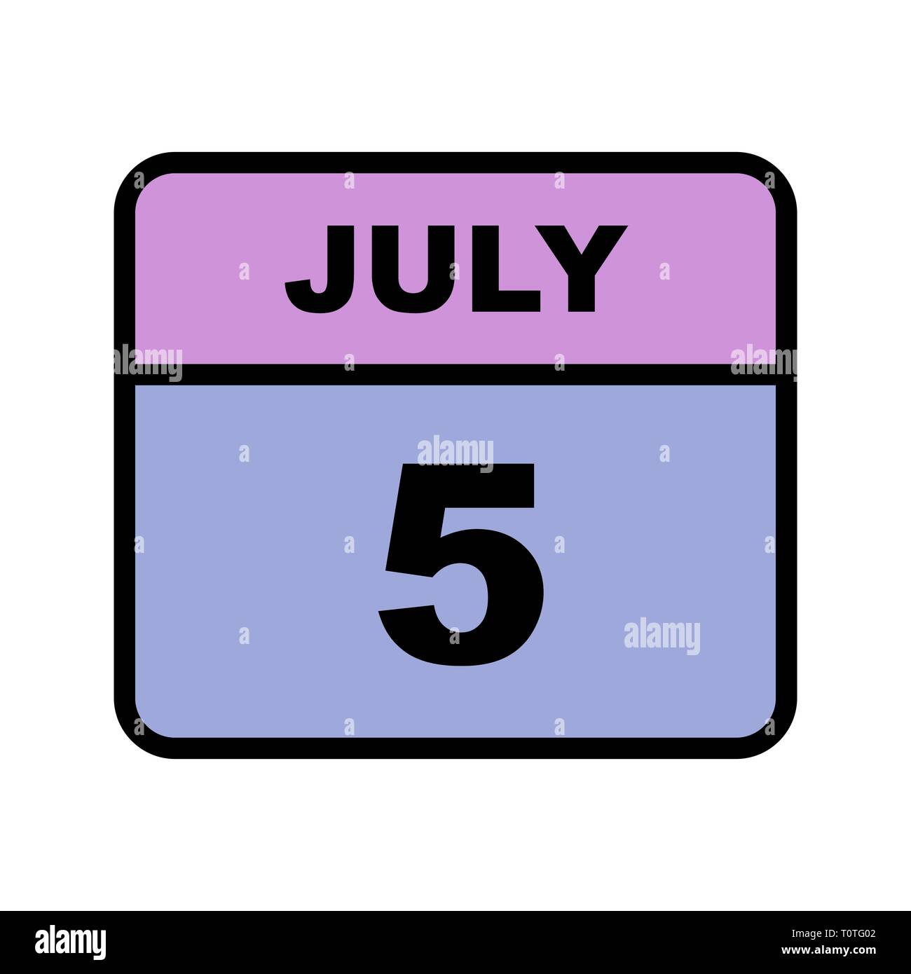 July 5th Date on a Single Day Calendar Stock Photo Alamy