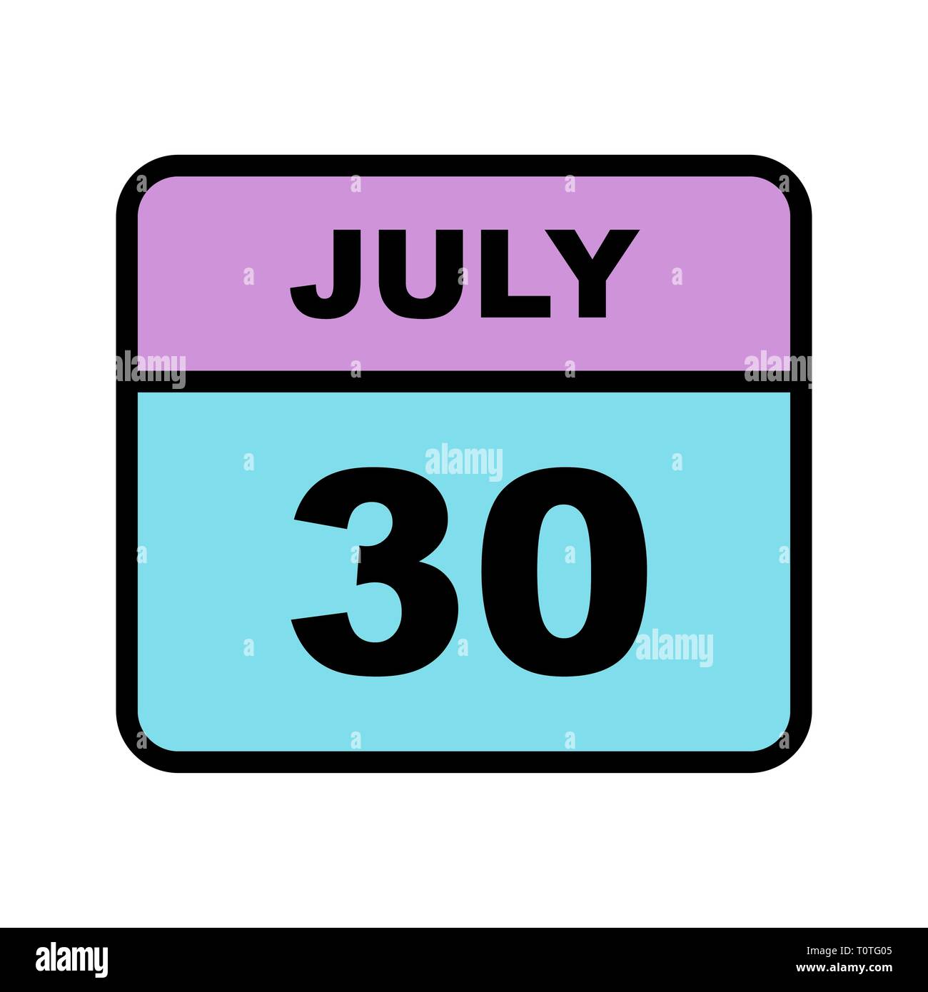 July 30th Date on a Single Day Calendar Stock Photo - Alamy