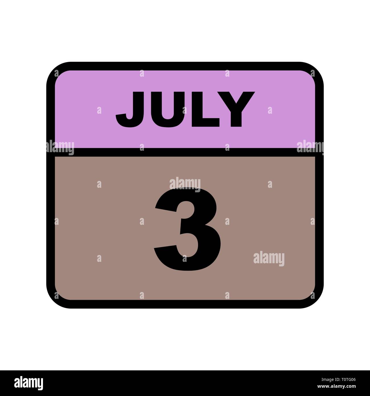 July 3rd Date on a Single Day Calendar Stock Photo Alamy