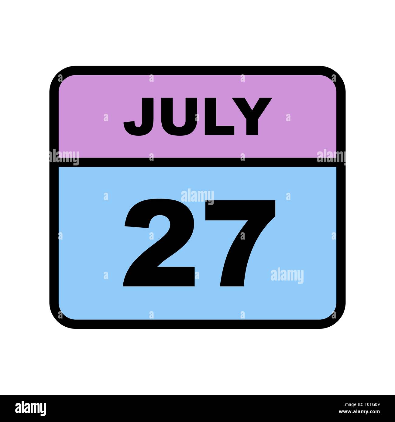 July 27th Date on a Single Day Calendar Stock Photo Alamy
