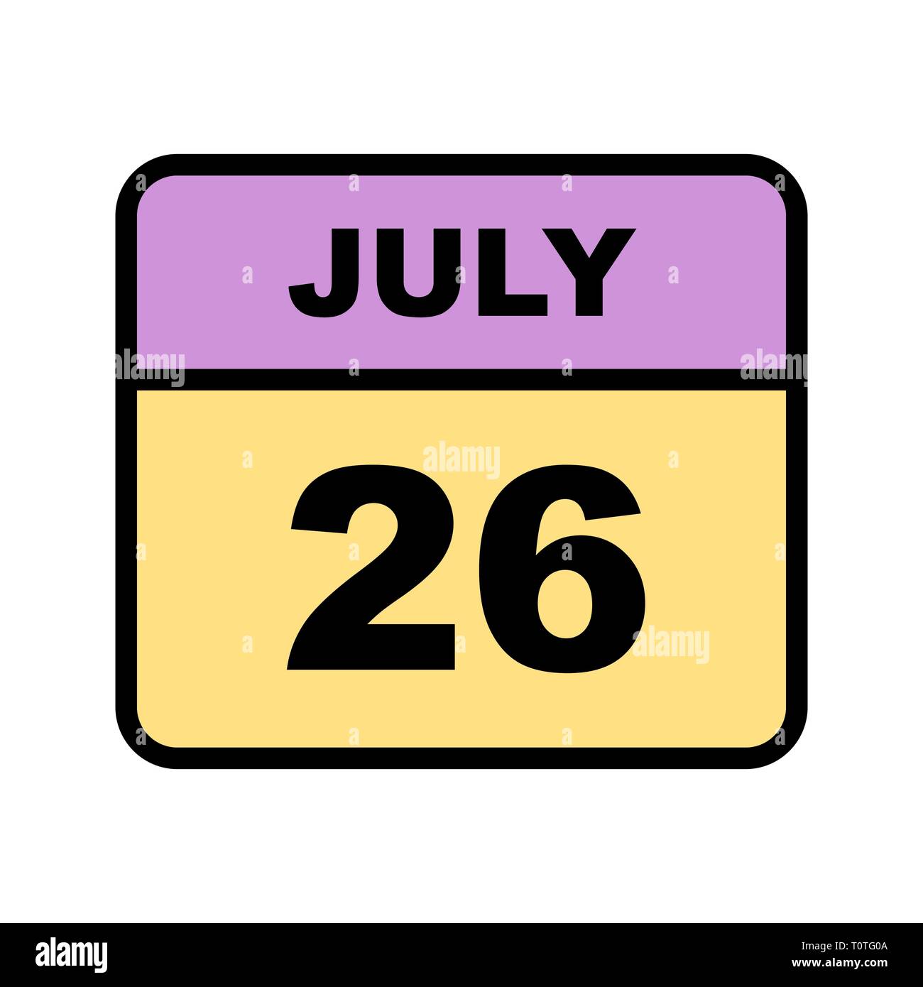 July 26th Date on a Single Day Calendar Stock Photo Alamy
