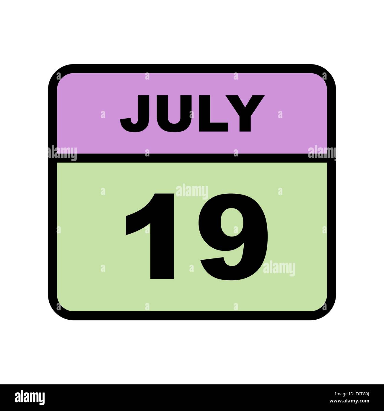 July 19th Date on a Single Day Calendar Stock Photo Alamy