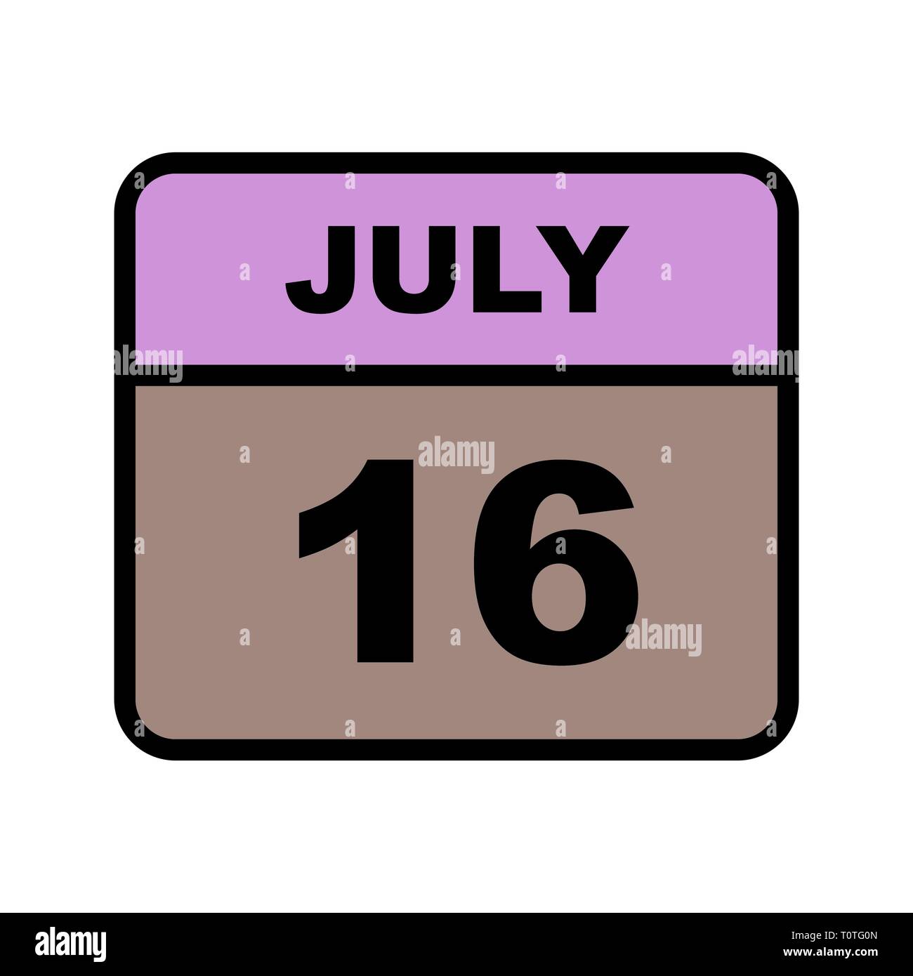 July 16th Date on a Single Day Calendar Stock Photo - Alamy