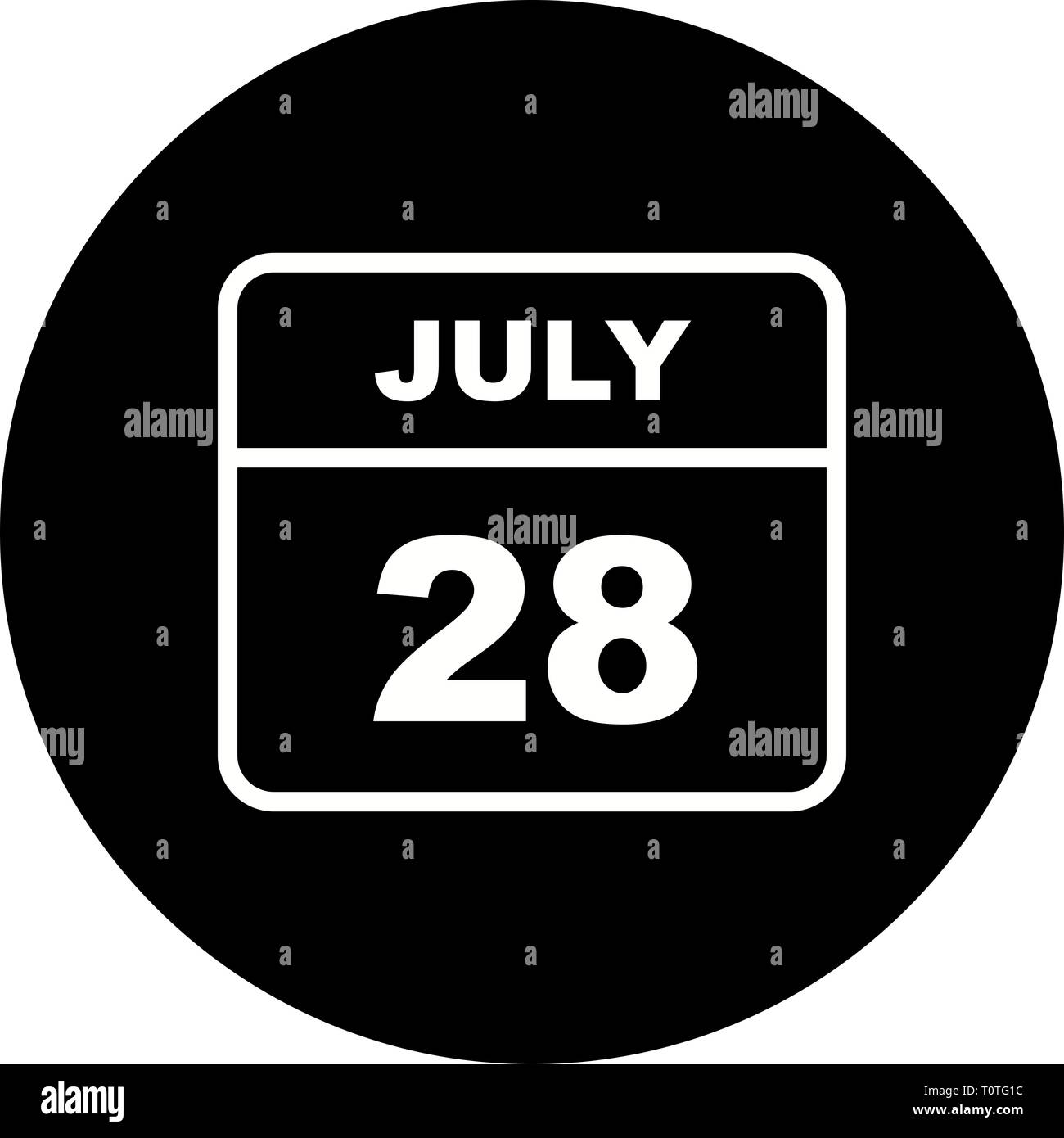 July 28th Date on a Single Day Calendar Stock Photo Alamy
