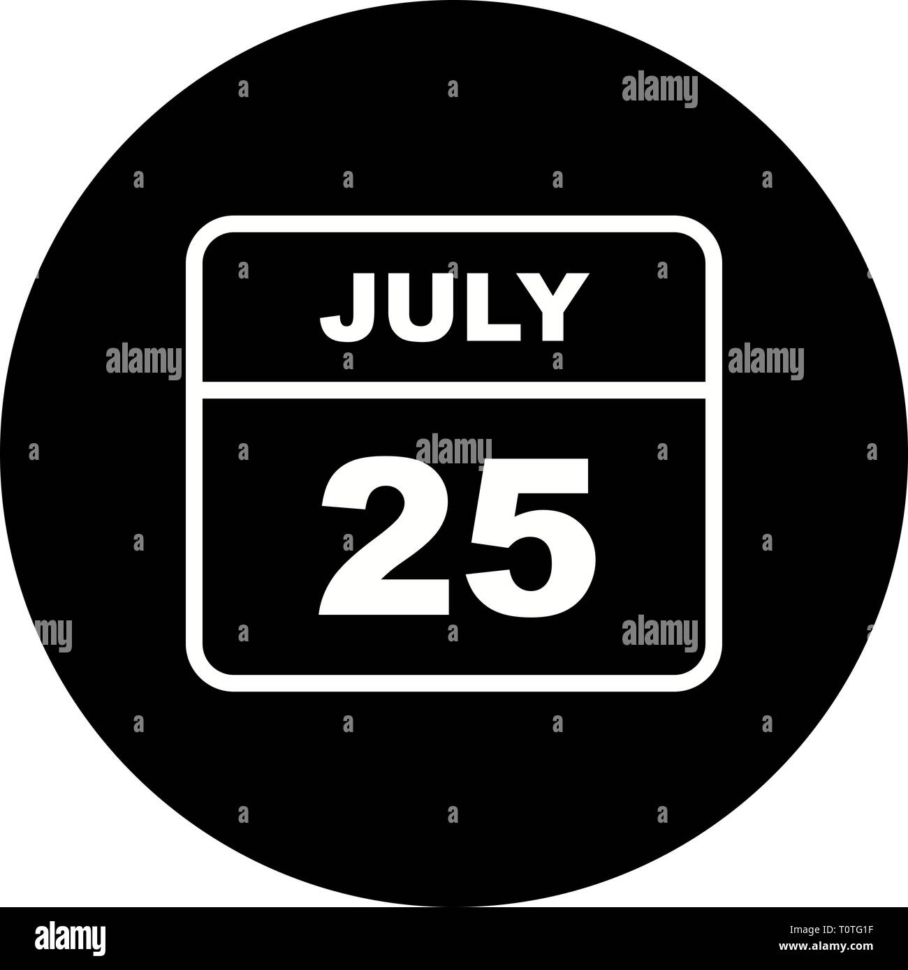July 25th Date on a Single Day Calendar Stock Photo - Alamy