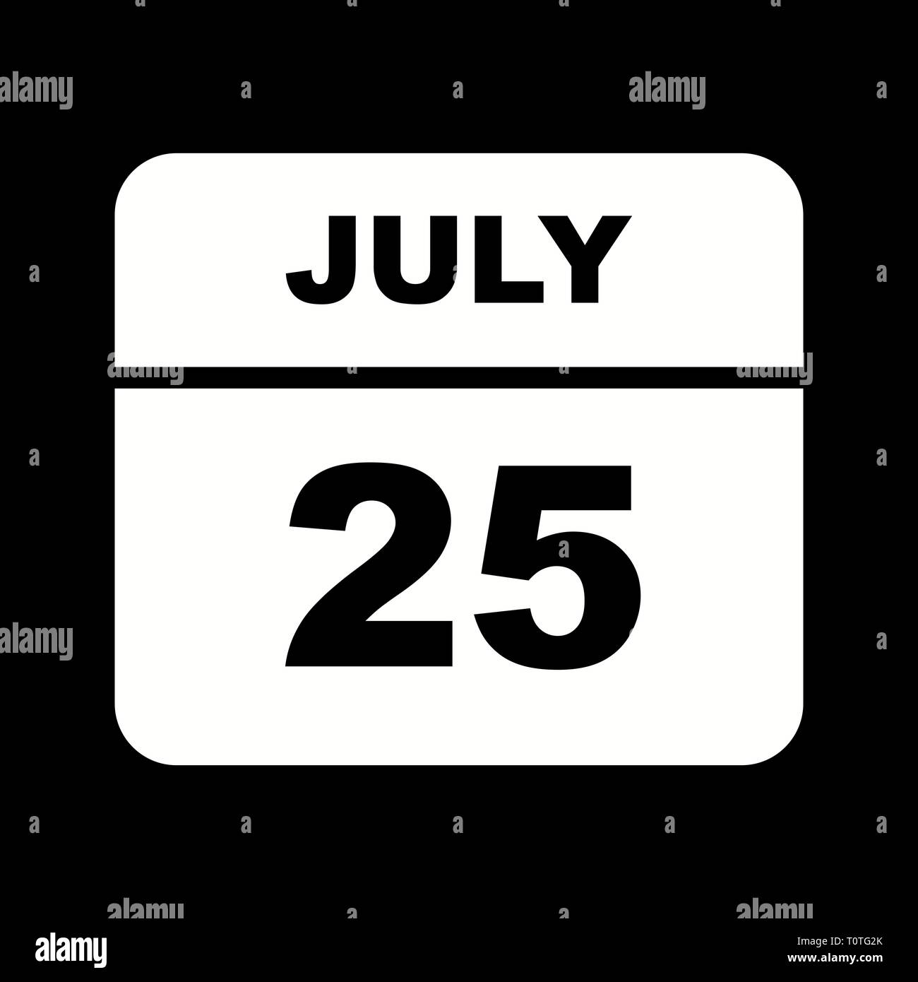 July 25th Date on a Single Day Calendar Stock Photo - Alamy