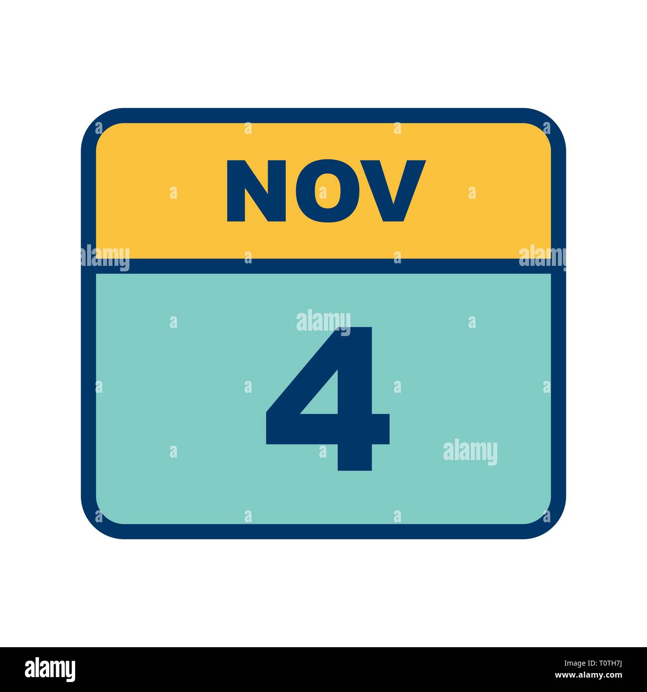 November 4th Date on a Single Day Calendar Stock Photo Alamy