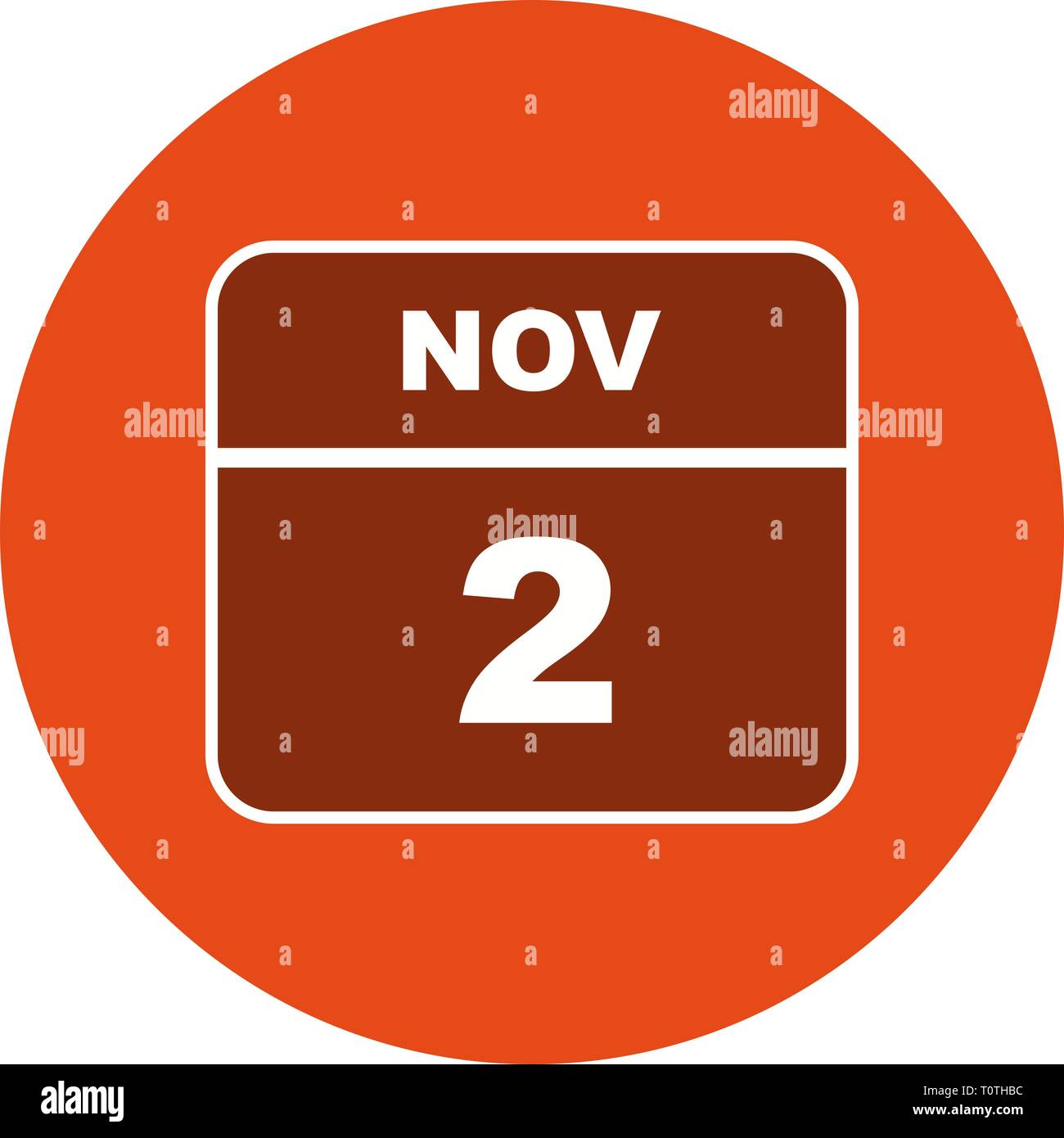 November 2nd Date on a Single Day Calendar Stock Photo Alamy