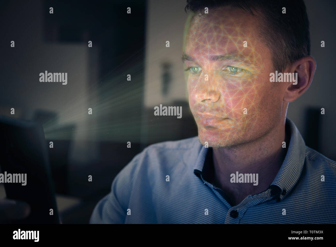 Facia recognition Stock Photo
