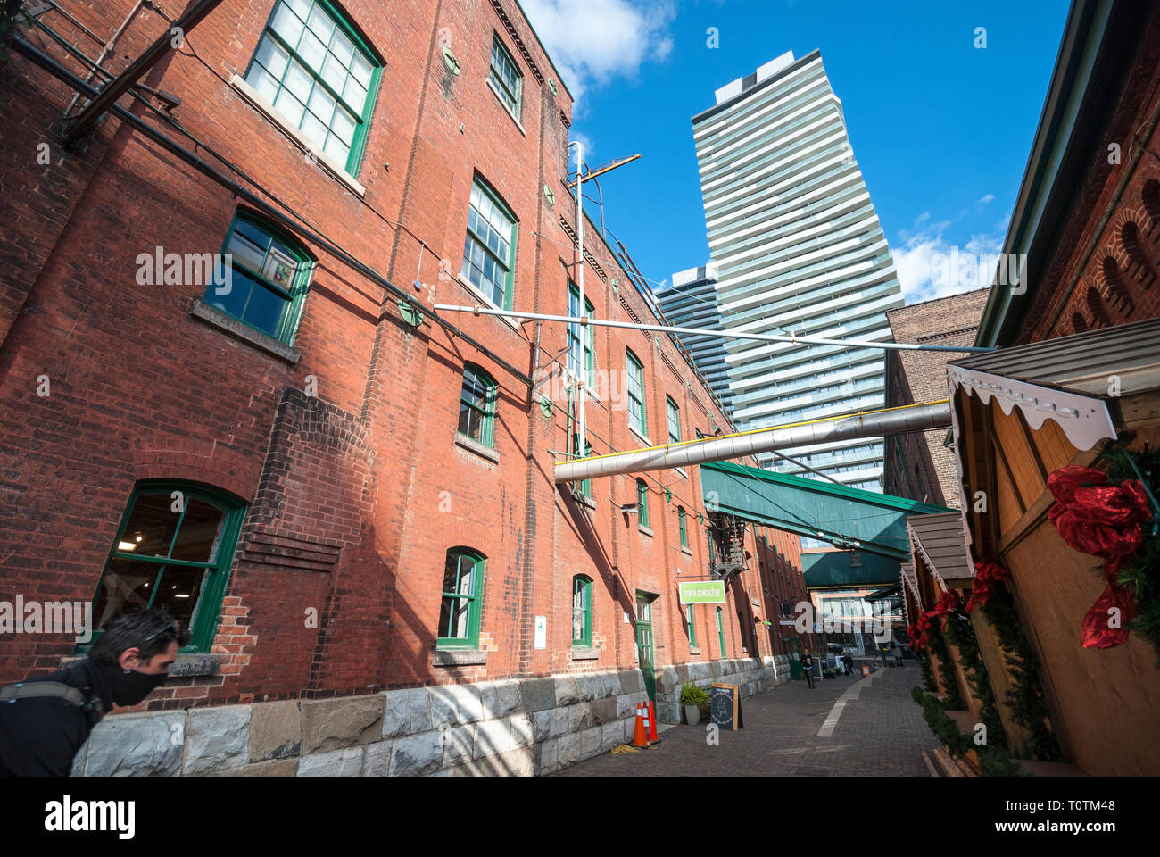 A sidestreet in the historic distillery district in Toronto Ontario Canada Stock Photo