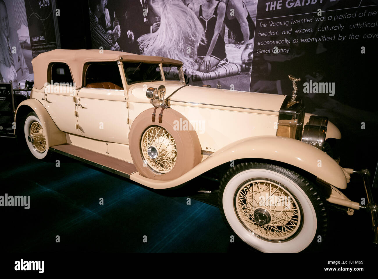 A 1929 Rolls-Royce Phantom 1 custom built by the British car maker in Springfield Massachusetts for Jack L. Warner co-head of Warner Brothers Studios. Stock Photo
