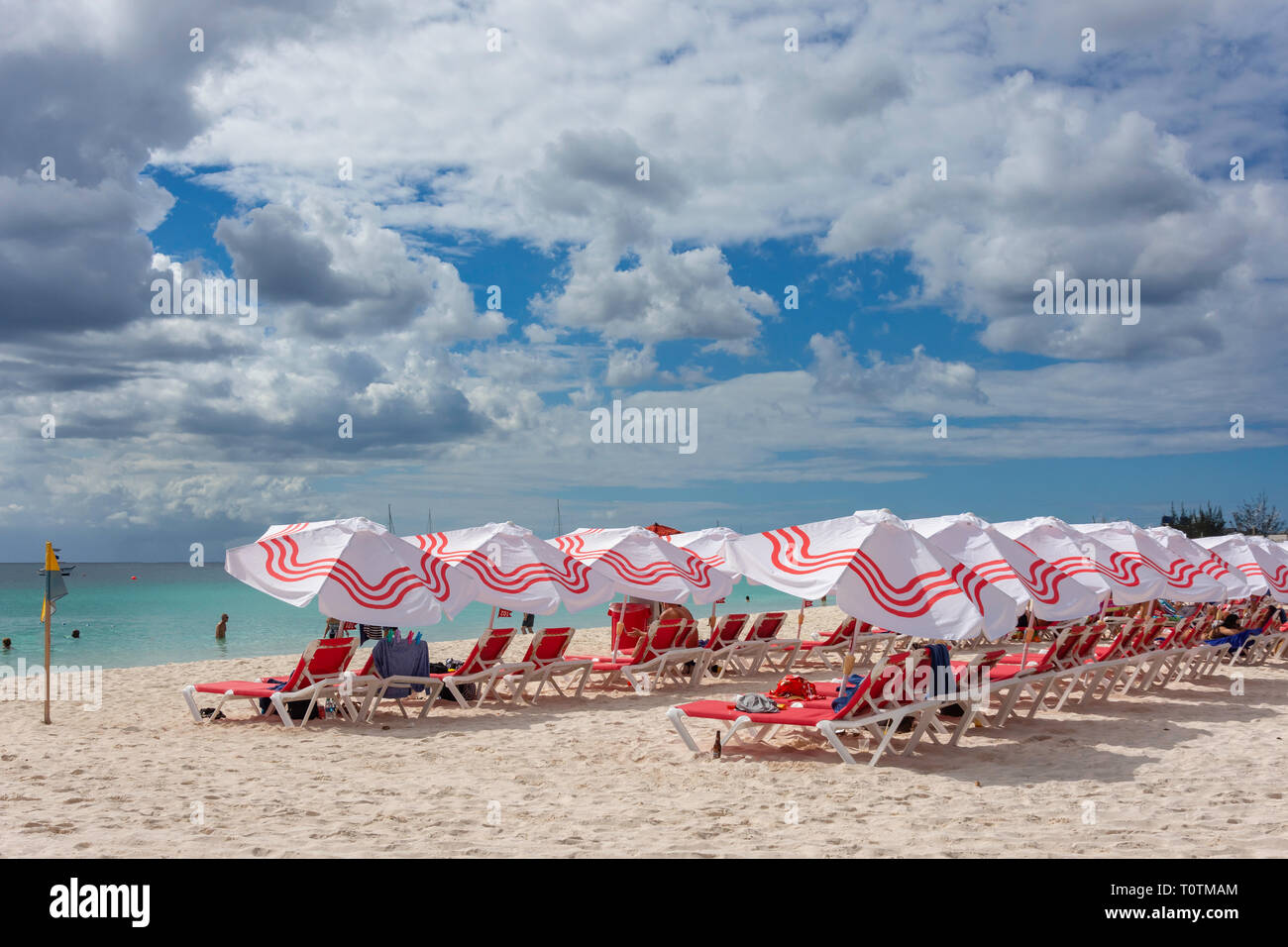 Beach view, Carlisle Bay, St Michael Parish, Barbados, Lesser Antilles, Caribbean Stock Photo