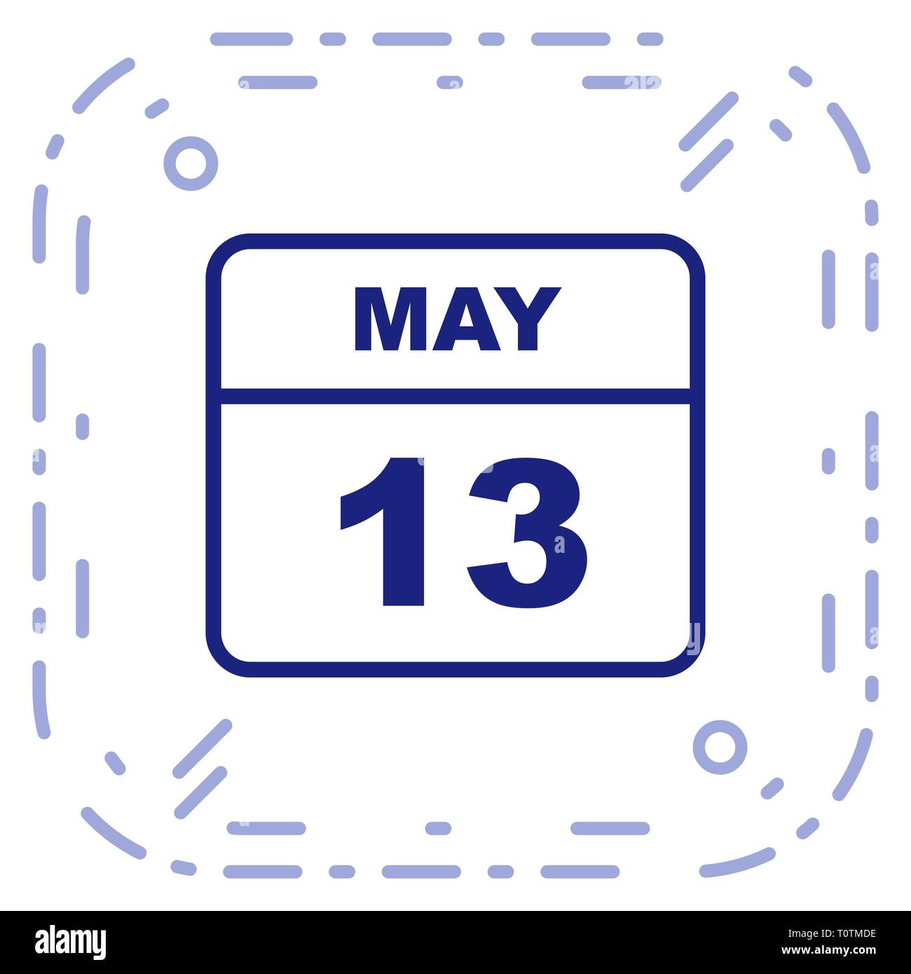 May 13th Date on a Single Day Calendar Stock Photo Alamy
