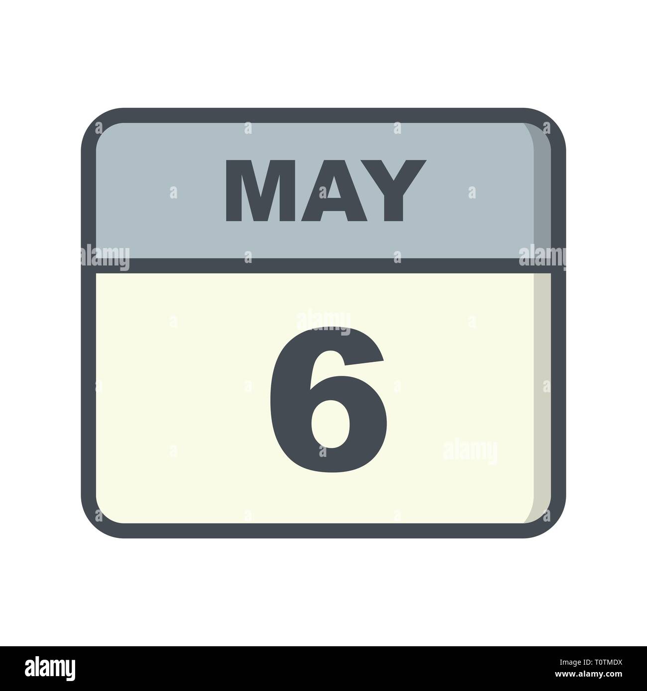 May 6th Date on a Single Day Calendar Stock Photo Alamy