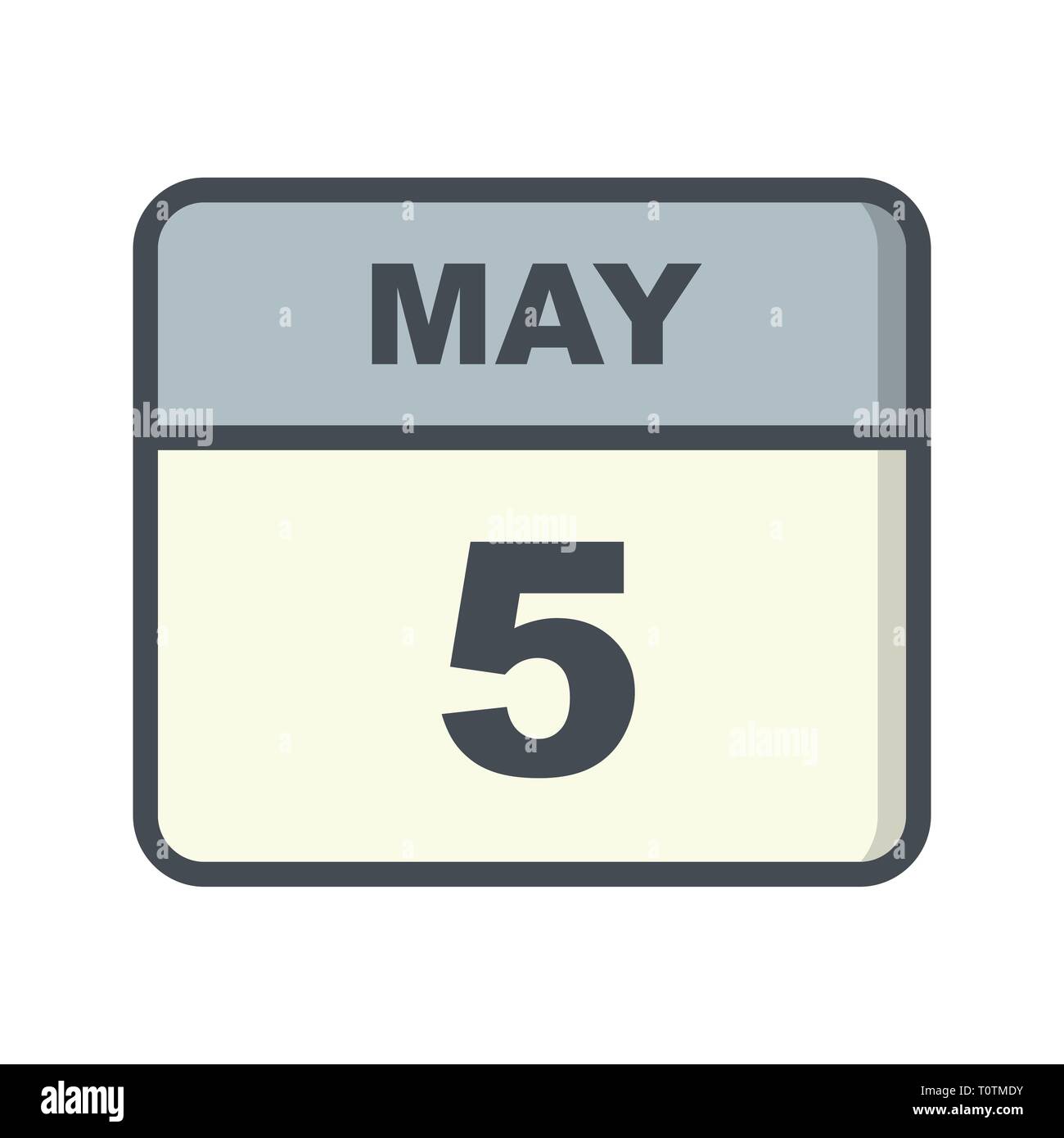 May 5th Date on a Single Day Calendar Stock Photo - Alamy