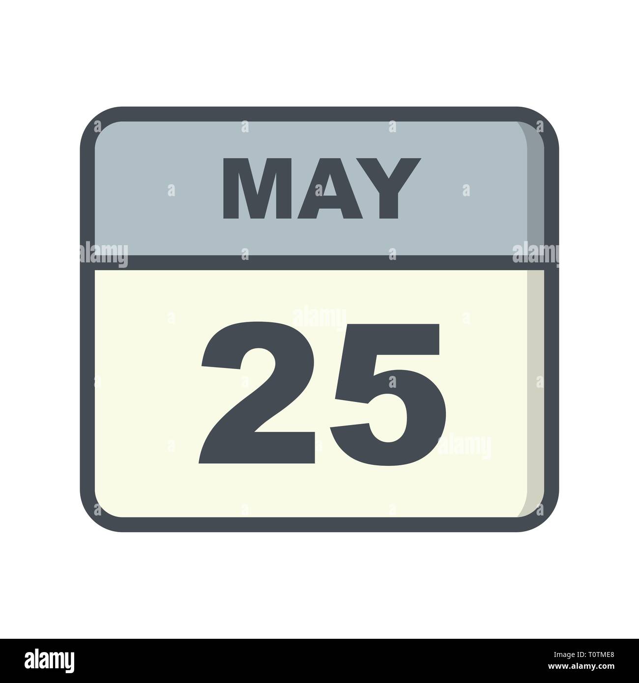 May 25th Date on a Single Day Calendar Stock Photo Alamy